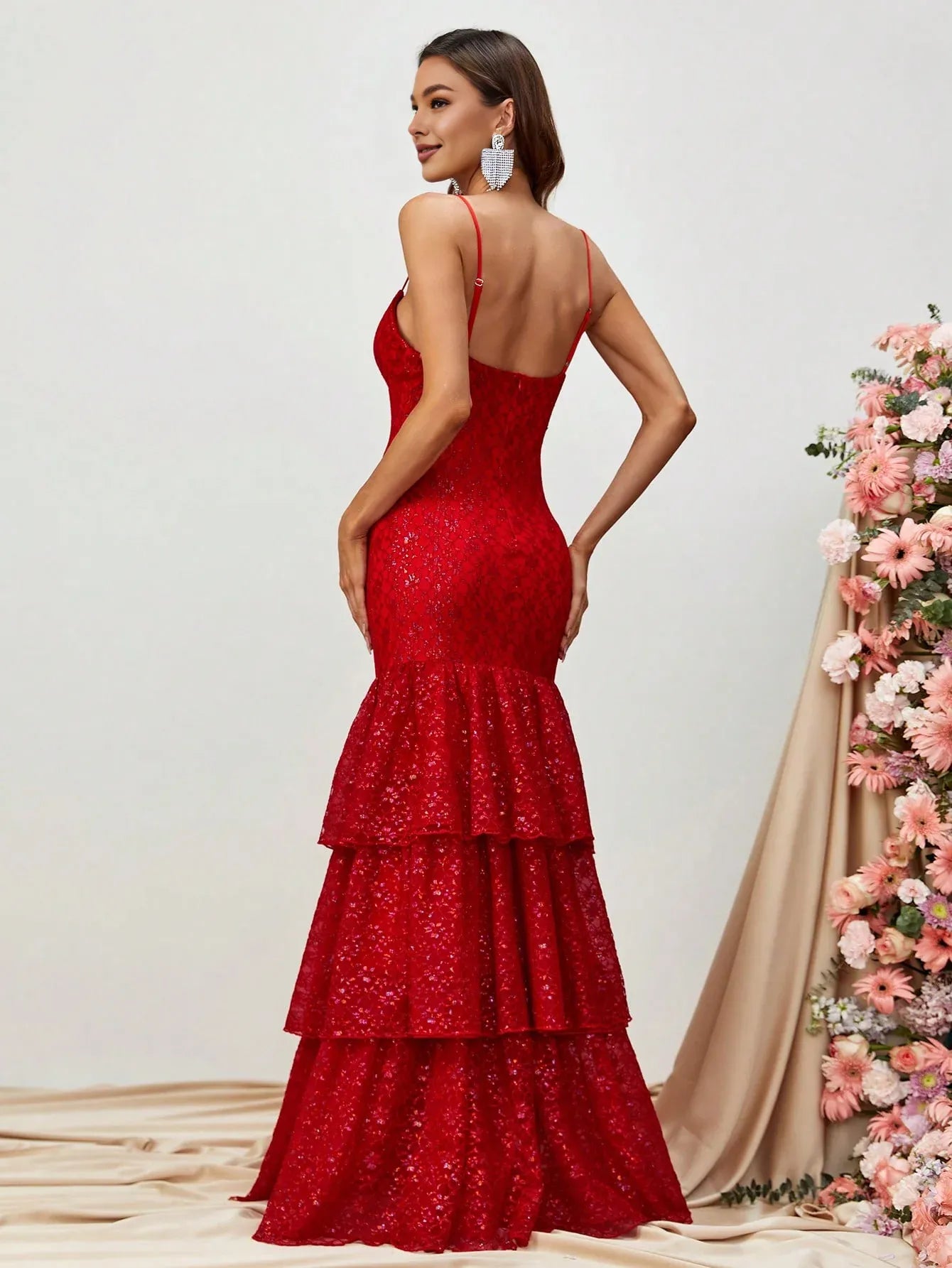 Elegant Mermaid Spaghetti Strap Sleeveless Zipper Up Floor-Length Prom Dress